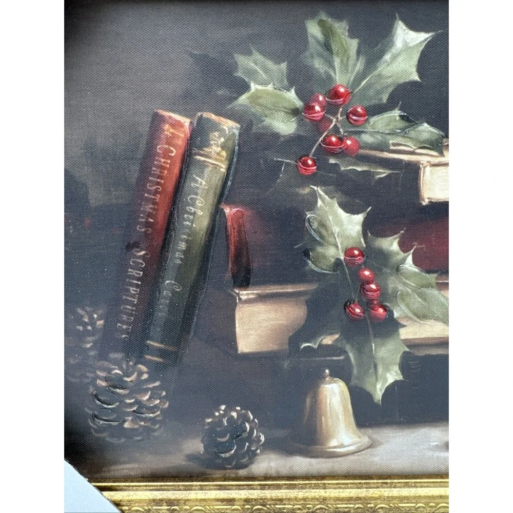 Hobby Lobby Holiday Books & Holly Framed Christmas Wall Decor – NEW